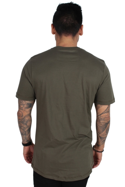 Liebhaveri Vintage Mens Longline T-shirt New Army 