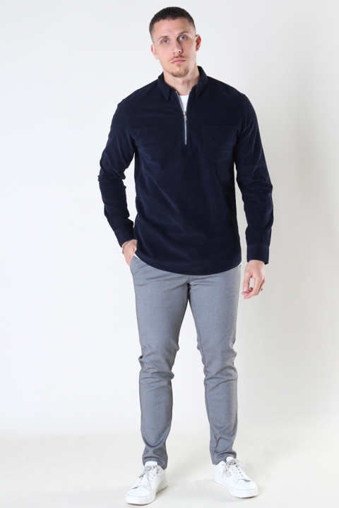 Kronstadt Johan Baby Corduroy half zip shirt Navy