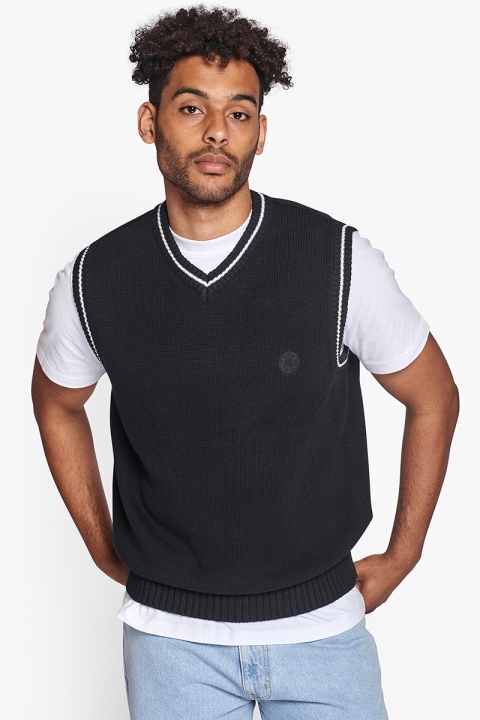 Woodbird Karl Knit Vest Black