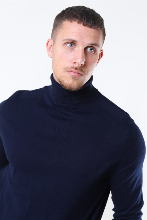 Selected BERG ROLL NECK Navy Blazer