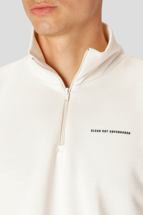 Clean Cut Copenhagen Justin Track Half Zip Ecru