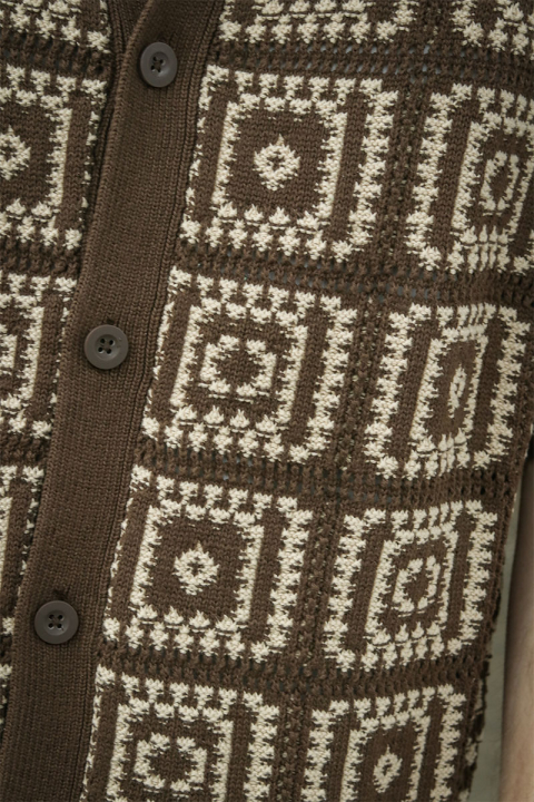 ONLY & SONS Bart Relaxed Fit SS Knit Shirt Demitasse