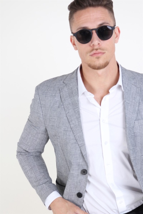 Jack & Jones Premium Julian Check Blazer Light Grey Melange