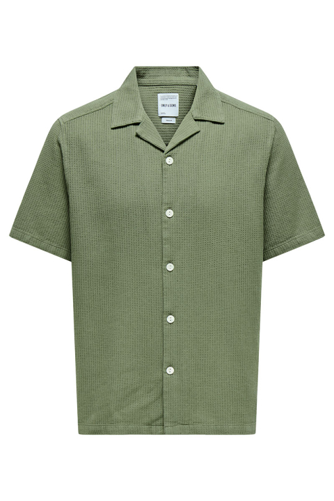 ONLY & SONS Bertil Waffle SS Resort Shirt Deep Lichen Green