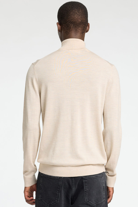 Selected Tray LS Merino Knit Roll Neck Oatmeal