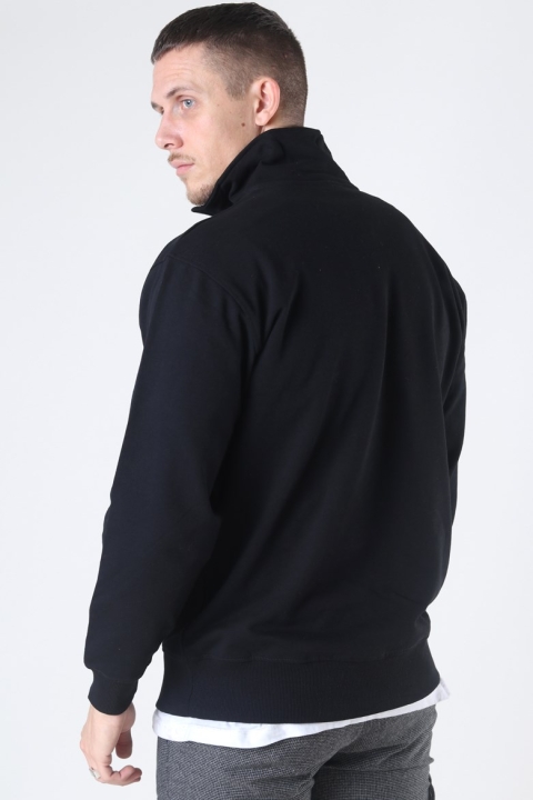 Basic Brand Quarter Zip Sweat Black