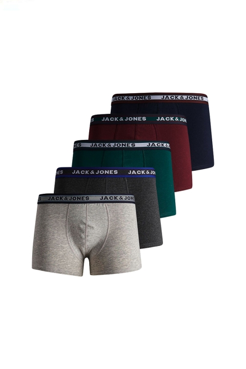 Jack & Jones FRIDAY TRUNKS 5 PACK LTN Dark Grey Melange