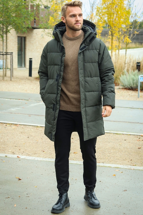 ONLY & SONS CARL LONG QUILTED COAT Peat