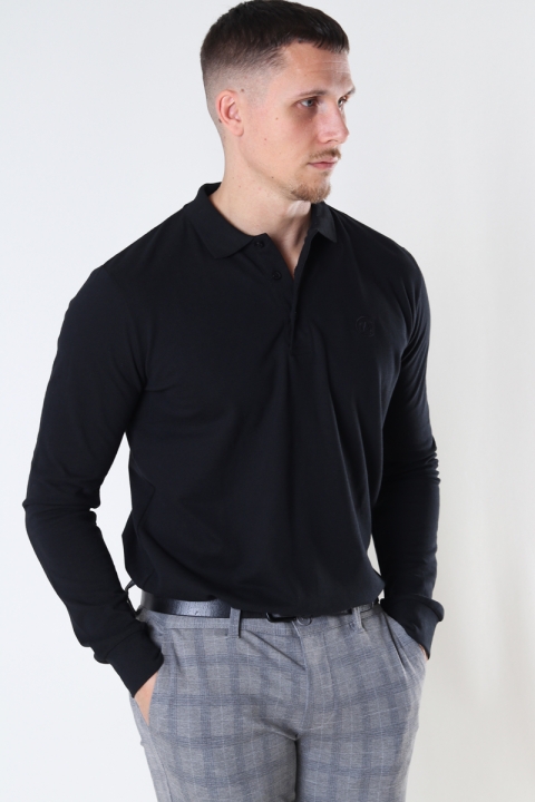 Kronstadt Albert Organic/Recycled L/S polo Black