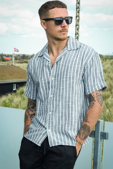 Jack & Jones Cabana Stripe Relaxed Shirt Sky Captain