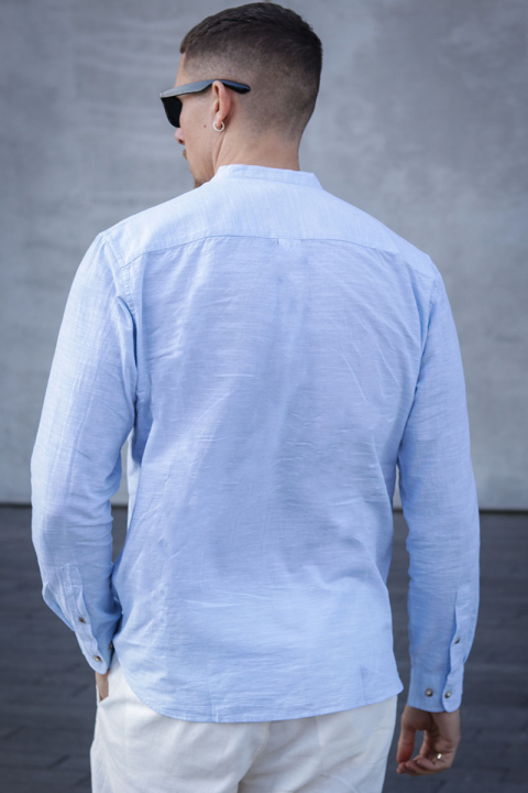 Jack & Jones Summer Band Shirt LS Chambray Blue