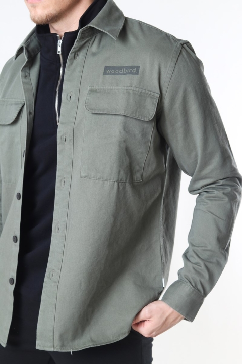 Woodbird Hoxen Work Overshirt Green