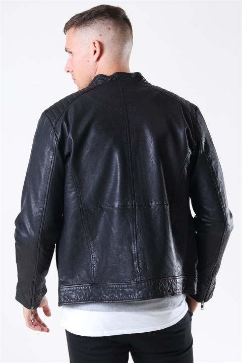 Only & Sons Fonda Leather Jacket Black