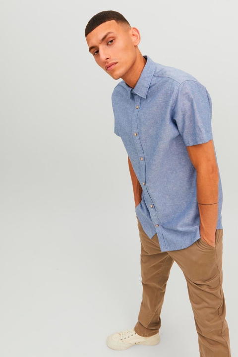 Jack & Jones Summer Linen Shirt SS Faded Denim