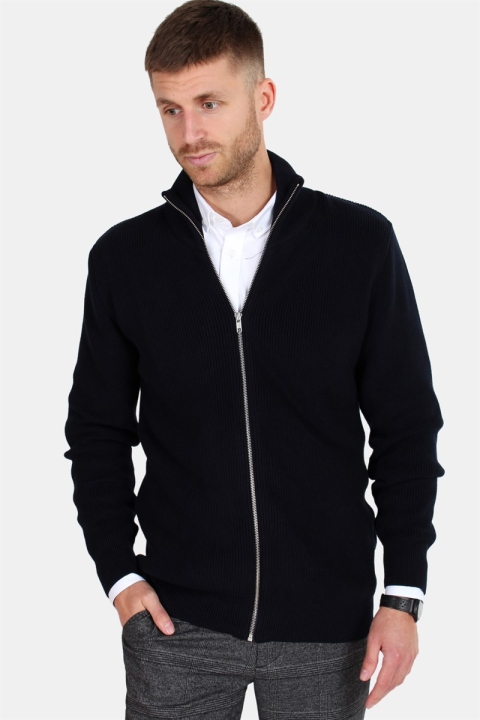 Clean Cut Osin Zip Cardigan Breien Navy