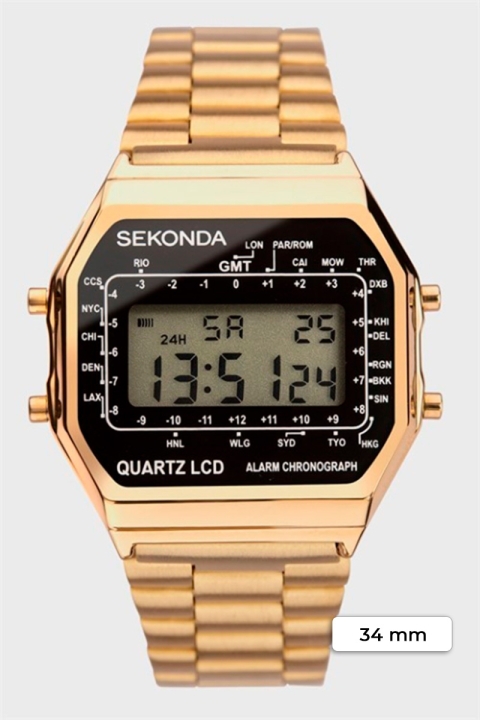 Sekonda 1817 Classic Gold Plated Bracelet Digital Klok