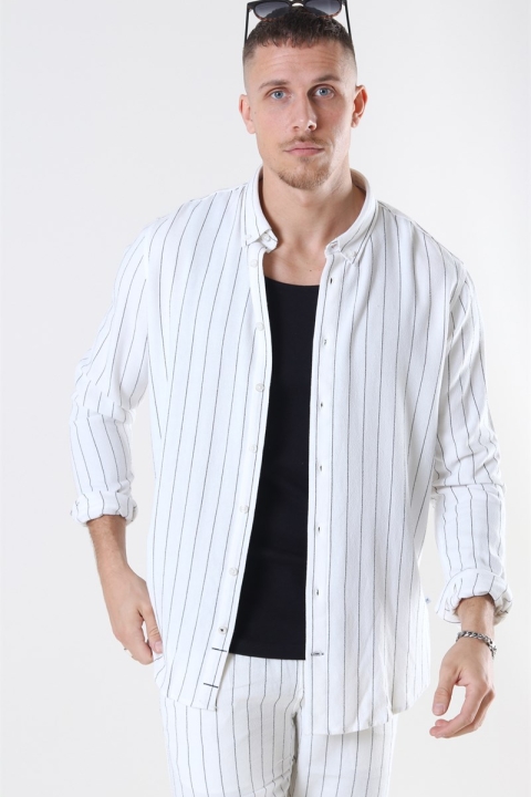 Kronstadt Johan Linen Stripe Overhemd Off White