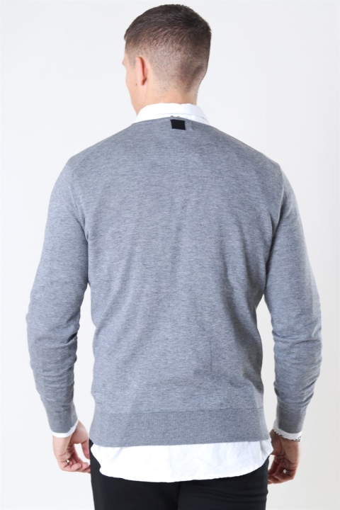 Mos Mosh Adam Supima O-Neck Knit Grey Melange