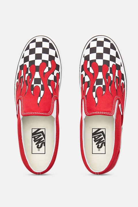 Vans Classic Slip-ON Sneakers Checker Flame Racing Red