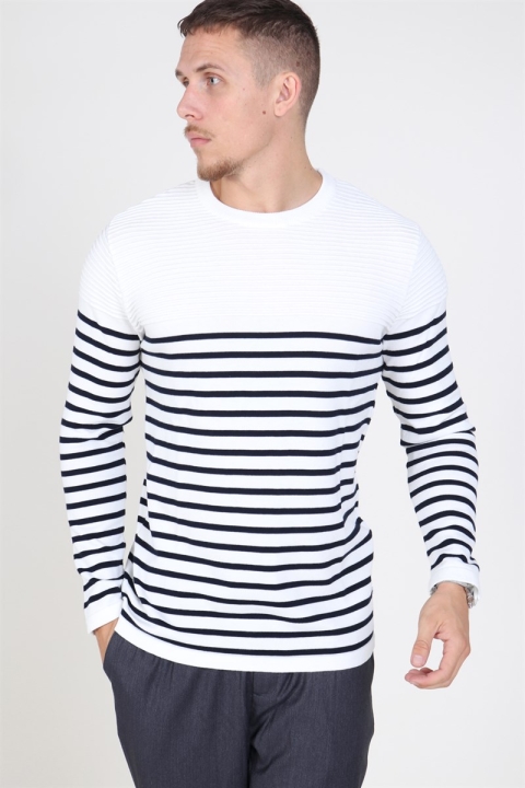 Kronstadt Link Stripe Breien Off White/navy