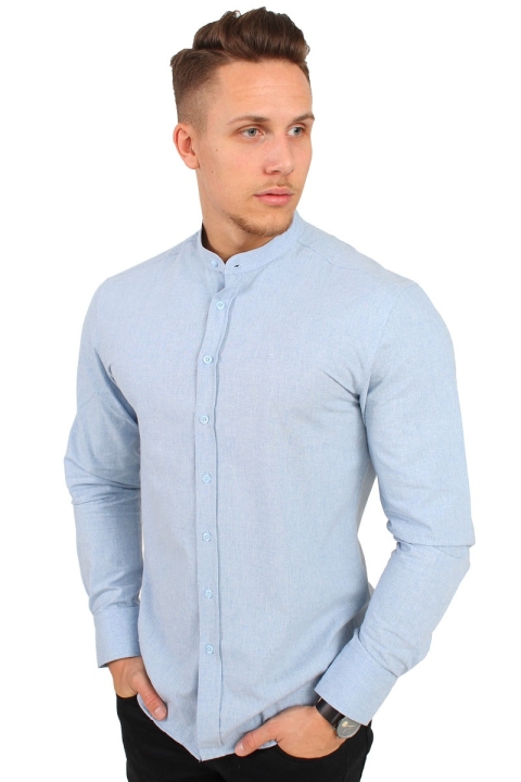 Clean Cut Rooney Flannel Henley Overhemd Light Blue