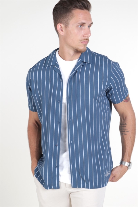 Jack & Jones JPRYDEN Resort Shirt S/S Estate Blue