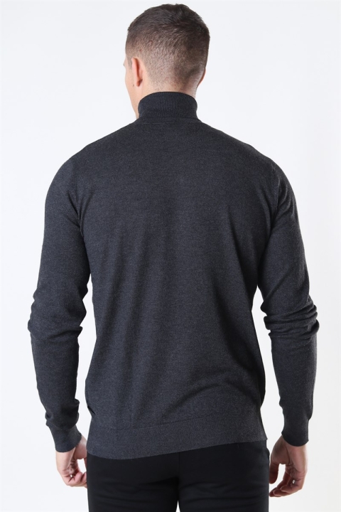 Jeff Potter Turtleneck Strik Charcoal Mix