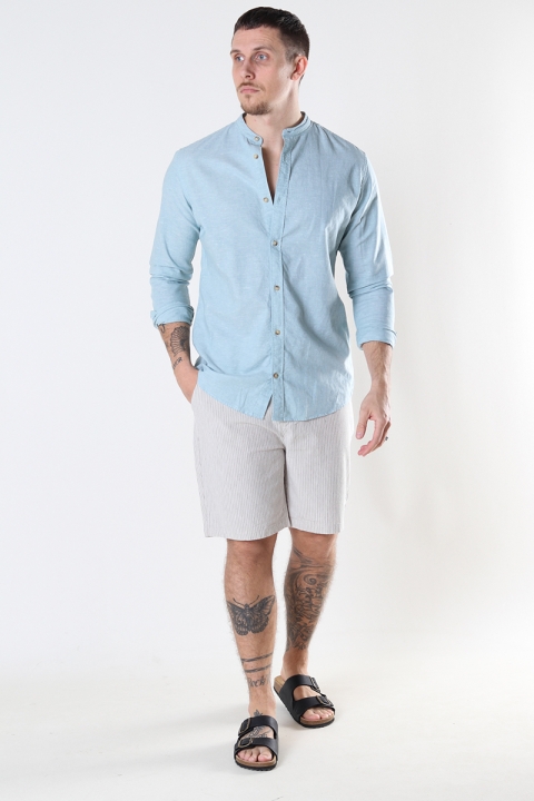 Jack & Jones SUMMER LINEN BAND SHIRT L/S Bay