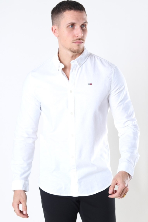 Tommy Jeans Slim Stretch Oxford Overhemd White