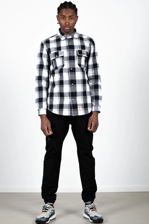 Fat Moose Adrian Cotton Check Shirt Black Check / Mid Grey Check