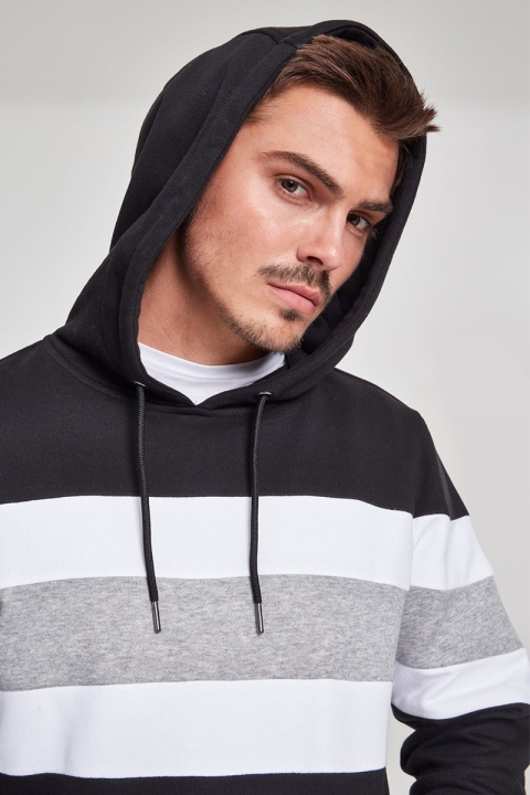 Klokban Classics Chest Striped Hoody Black/ White/ Grey