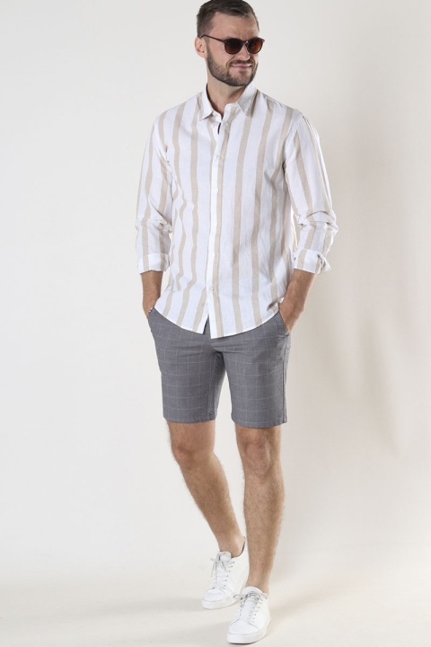 ONLY & SONS MARK TAP SHORTS CHECK GD 0475 Grey Pinstripe