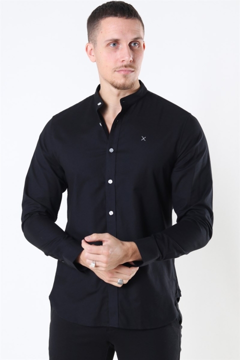 Clean Cut Copenhagen Oxford Mao Stretch L/S Overhemd Black