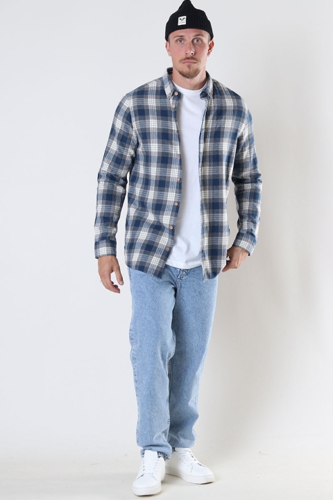 Kronstadt Dean Flannel check shirt Grey / Blue