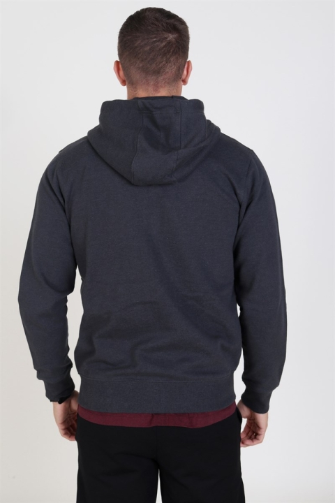 Solid Organic Morgan Zip Sweat Dark Grey Mel