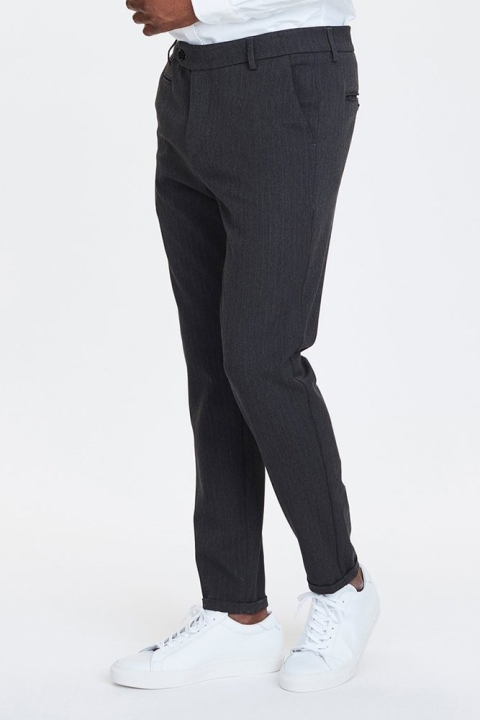 Les Deux Como Pinstripe Pak Pants Charcoal/Olive Green