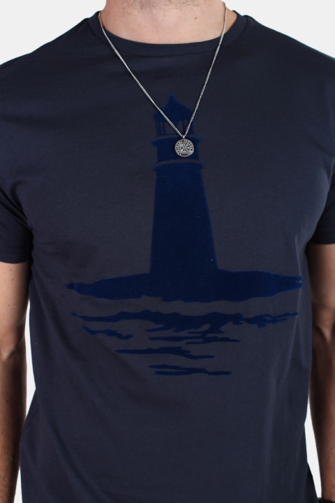 Kronstadt Print Flock T-shirt Navy
