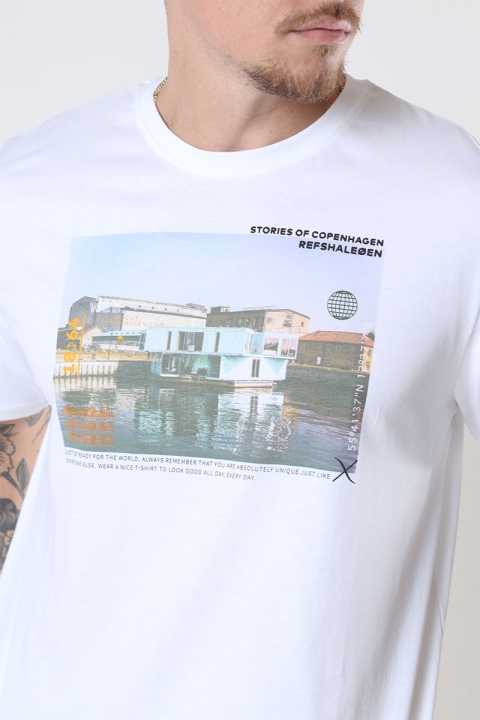 Clean Cut Copenhagen Refshaløen Brushed Cotton Tee White