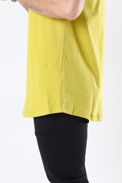 URBAN CLASSICS Shaped Long Tee Lemon Mustard