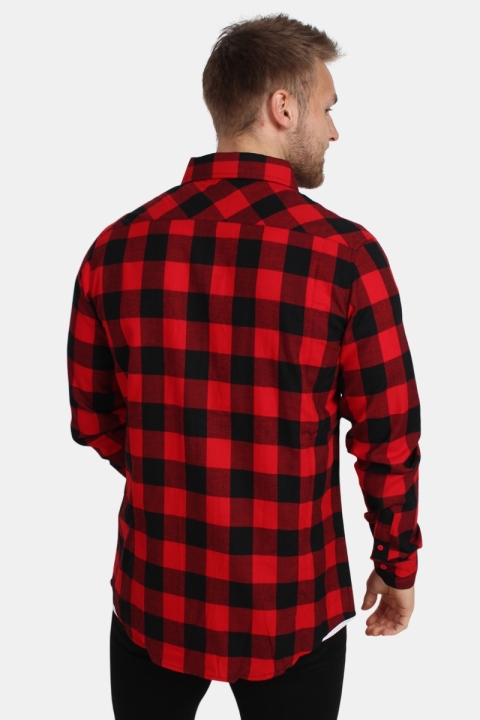 URBAN CLASSICS Checked Flanell Overhemd Red/Black
