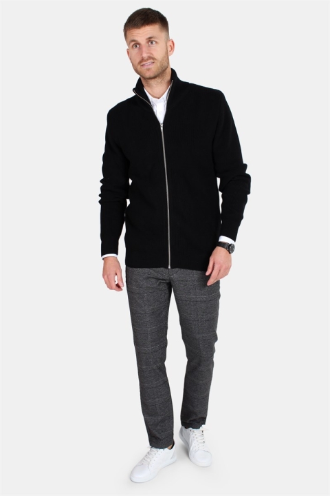 Clean Cut Osin Zip Cardigan Breien Black