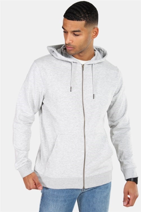 Only & Sons Basic Sweat Zip Hoodie Unbrushed Light Grey Melange