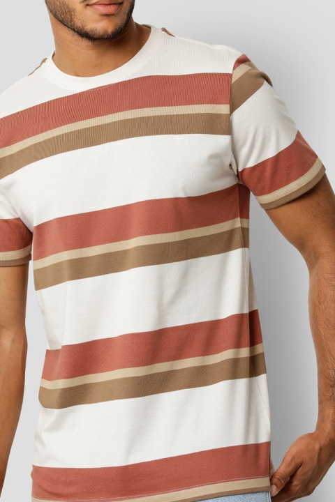 Clean Cut Copenhagen Bradley Cotton Tee Ecru/Rusty Red