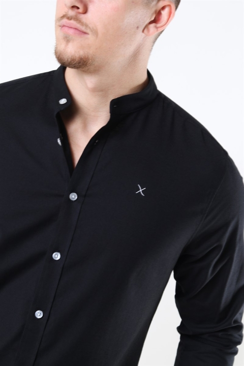 Clean Cut Copenhagen Oxford Mao Stretch L/S Overhemd Black