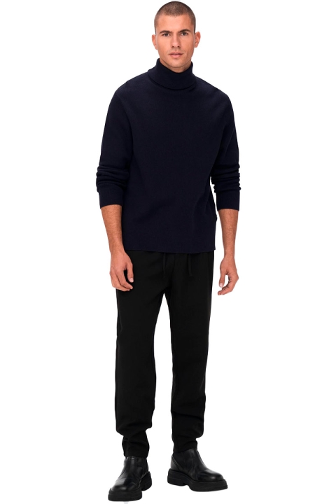 ONLY & SONS PHIL STRUC ROLL NECK KNIT Dark Navy