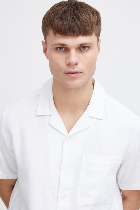 Solid Allan Cuba Linen Shirt White