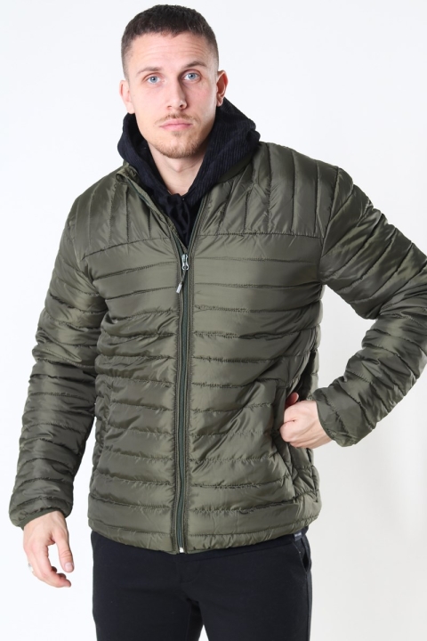 Only & Sons Paul Quilted Highneck Jas Olive Night