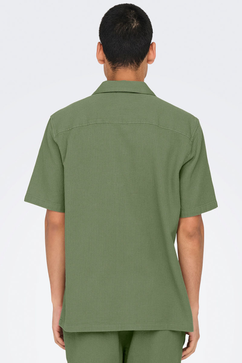 ONLY & SONS Bertil Waffle SS Resort Shirt Deep Lichen Green