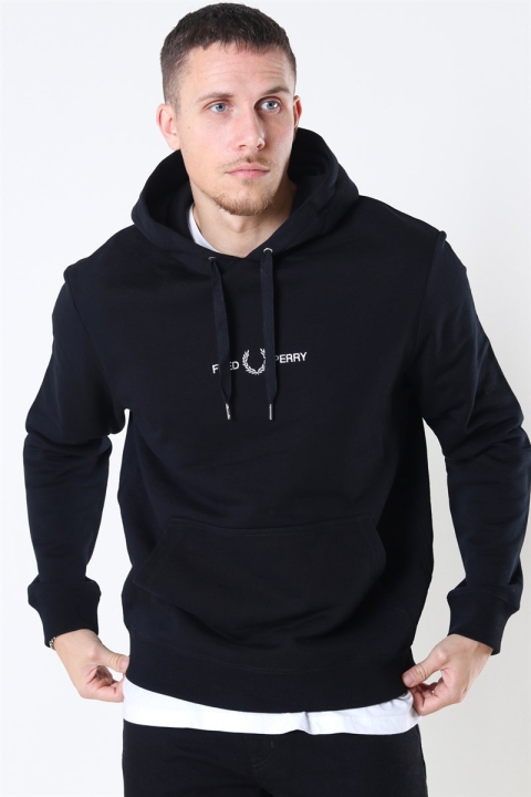 Fred Perry Graphic Hooded Sweatshirt 102 Black