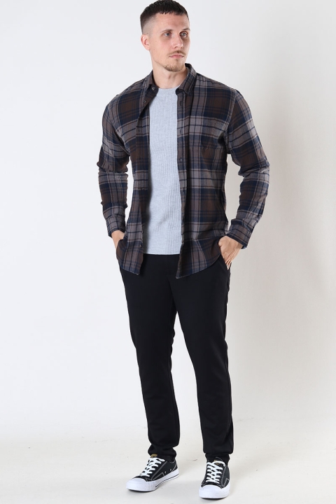 Jack & Jones JJECLASSIC CHECK SHIRT L/S AU22 SN Black Coffee